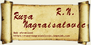 Ruža Nagraisalović vizit kartica